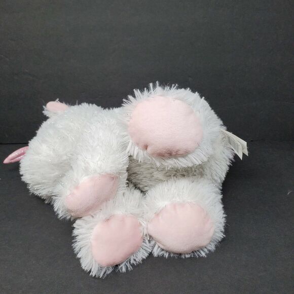 Unicorn 12" Plush Stuffed Animal Pink White Silver Hearts Mystical Bow Shimmer - Picture 5 of 9